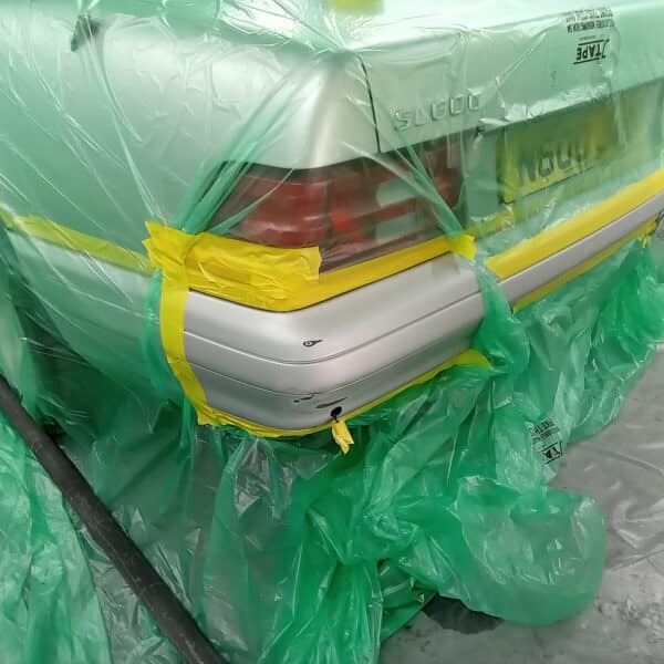 080825 1996 Mercedes SL600 Rear Bumper Paint Repair 7