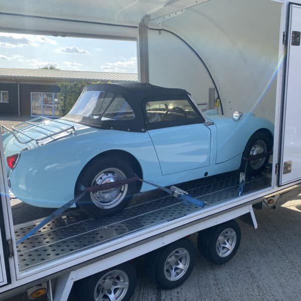 12.08.2025 1958 Austin Healey Frogeye Sprite Blue transport 3