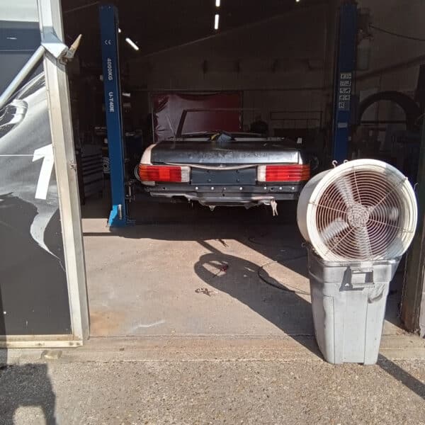 120825 1978 Mercedes 350SL Rear Quarter Panel and Bumper Fit