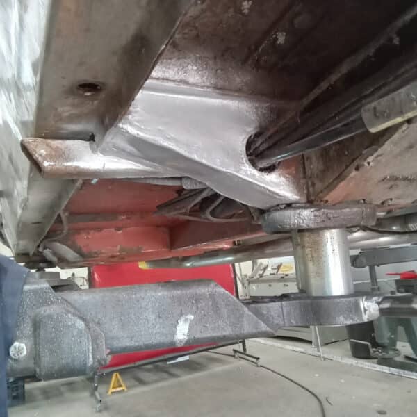 11.09.2025 1970 Aston Martin DBS 6 Vantage White finished front right frame rail 2
