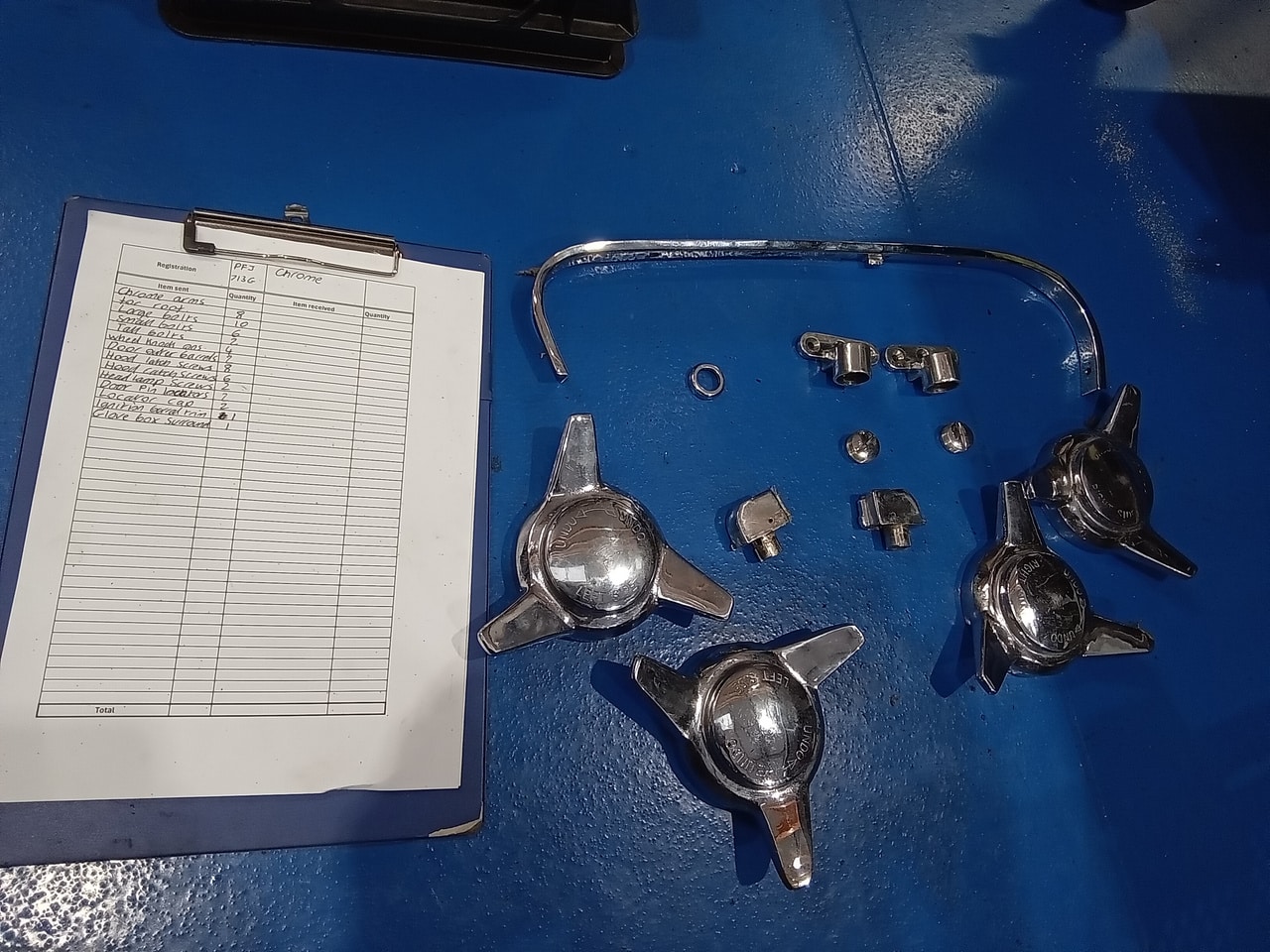 23.09.2025 1969 Aston Martin DB6 Volante Blue more parts for chroming 1