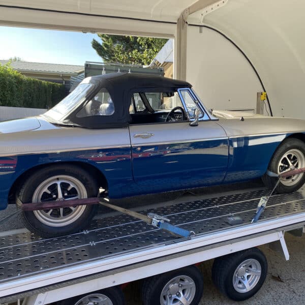 250925 1973 MGB Roadster Loaded for Transport