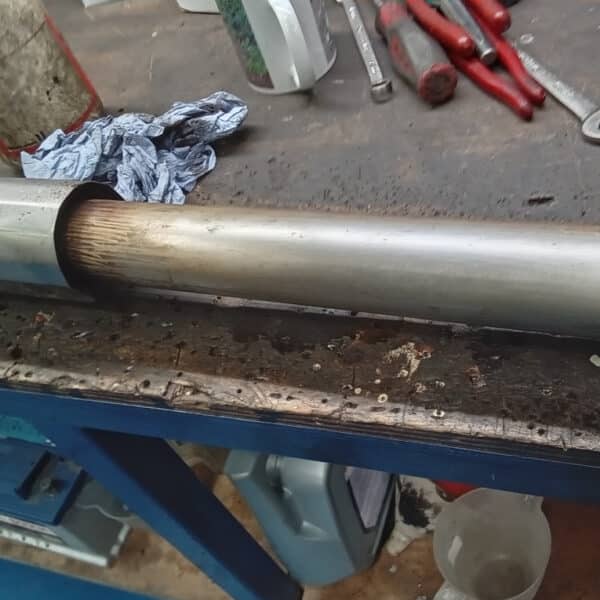 031025 1939 Jaguar SS100 Downpipes heat shields and exhaust pipes 13