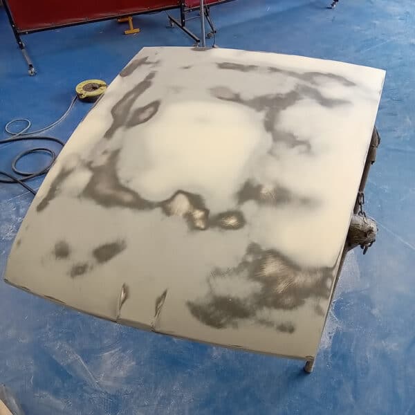 031025 1975 MGB GT V8 Bonnet Prepped for Polyfan 2