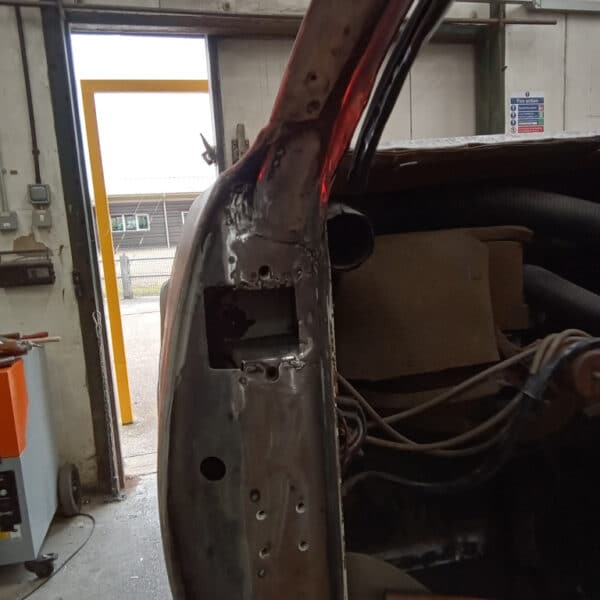 171025 1970 Aston Martin DBS upper A pillar repairs 3