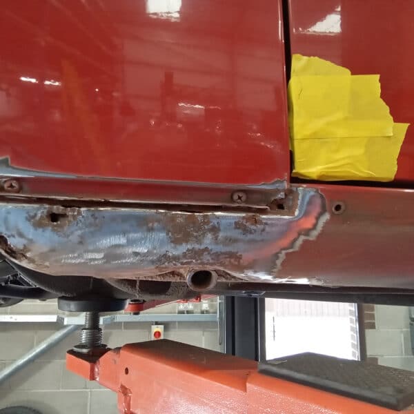 171025 1973 Mercedes 250 Passenger Front Sill and Front Wing Repair 13