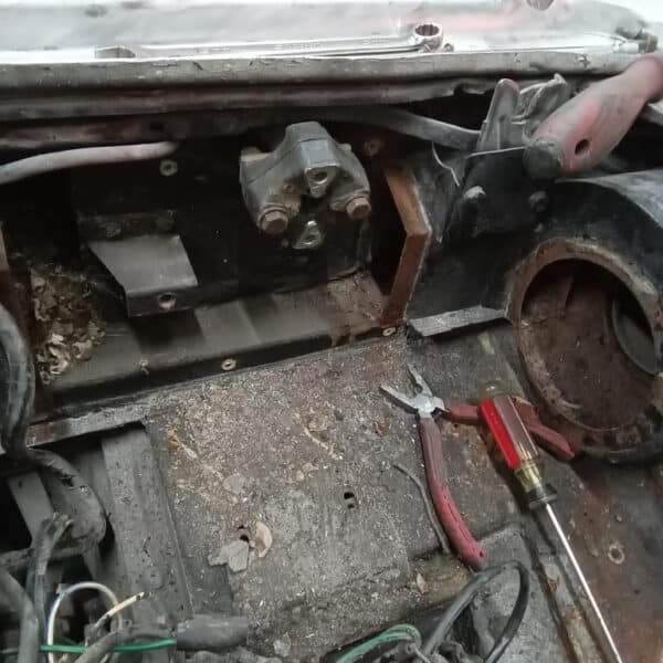 231025 1970 Aston Martin DBS Rust Under Blower Motor 7