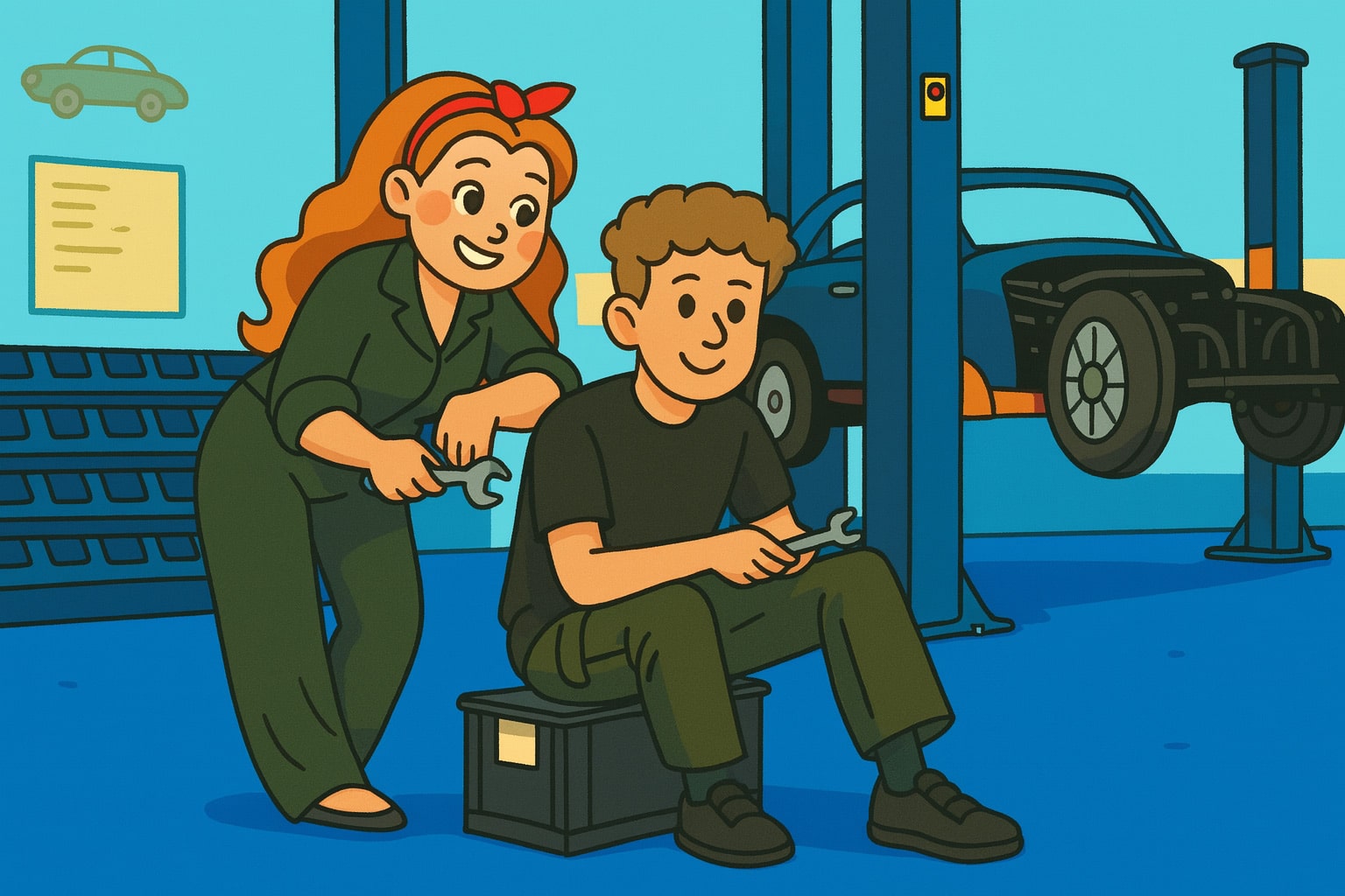 Molly and Ben in workshop