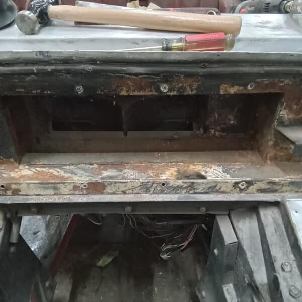 111125 1970 Aston Martin DBS Rust Repair under brake reservoir