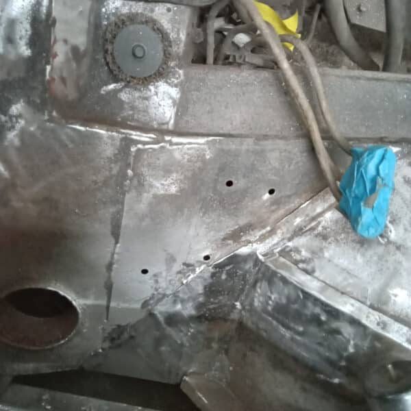 111125 1970 Aston Martin DBS Rust Repair under brake reservoir 9