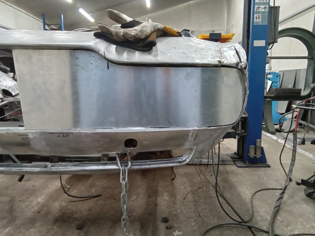 141125 1970 Aston Martin DBS Front End Cut for Grille Fitment 7