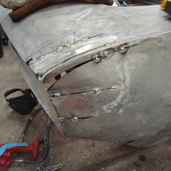 141125 1970 Aston Martin DBS Front End Cut for Grille Fitment 9