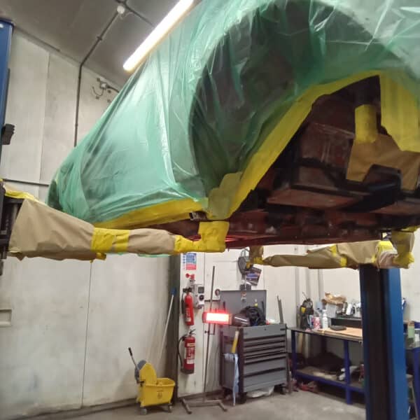 121225 1970 Aston Martin DBS Underside Prepped for Paint 4