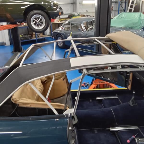 161225 1969 Aston Martin DB6 Volante Hood Replacement Started 2