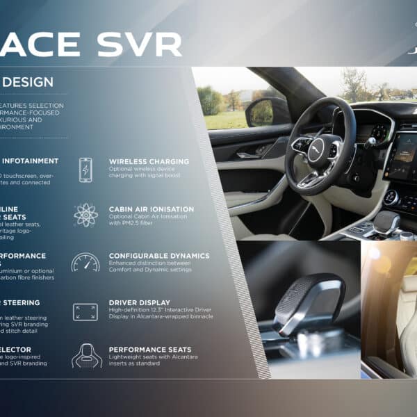 Jag F PACE SVR 21MY Interior Design Infographic 021220