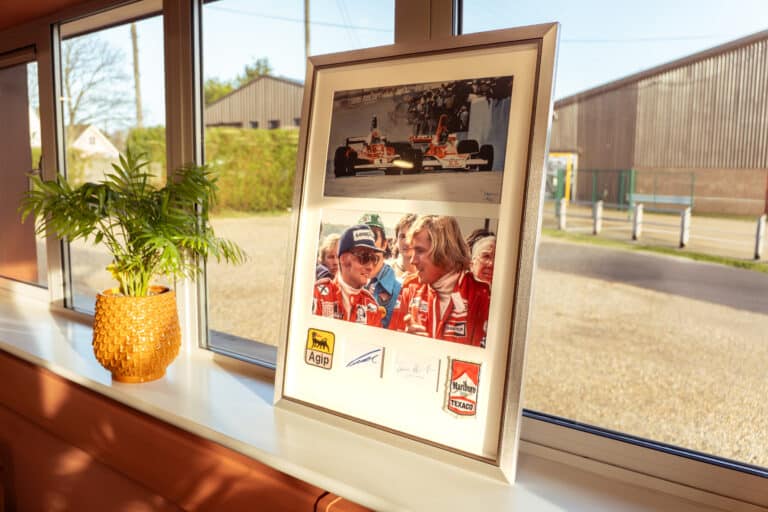 Niki Lauda and James Hunt framed artwork 2