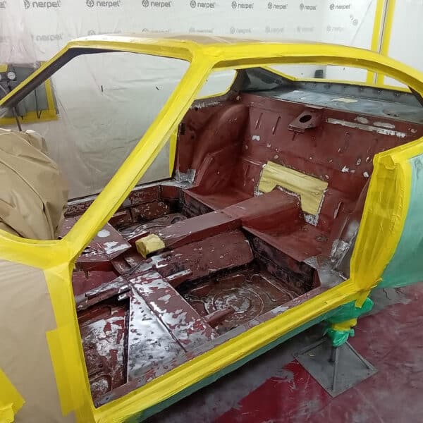 240126 1970 Aston Martin DBS Wheel Arch and Boot Painted Black 11