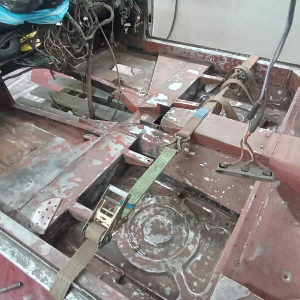 240126 1970 Aston Martin DBS Wheel Arch and Boot Painted Black 12