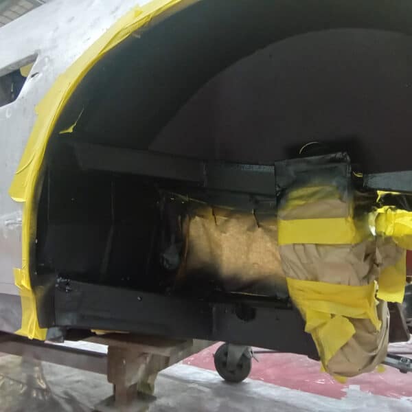 240126 1970 Aston Martin DBS Wheel Arch and Boot Painted Black 15