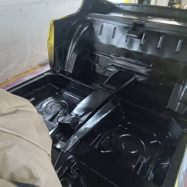 240126 1970 Aston Martin DBS Wheel Arch and Boot Painted Black 6