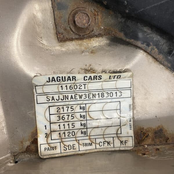 140226 1991 Jaguar XJS ID Plate Cleaned Up 2