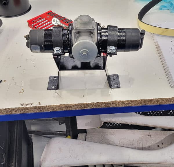 120326 1970 Aston Martin DBS Fuel Pump Painted and Rubber Isolated Installed 1