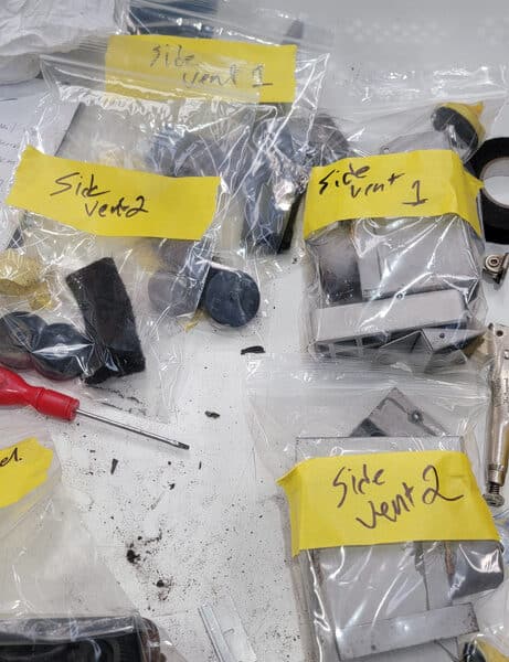 120326 1970 Aston Martin DBS Vents Disassembled for Sand Blasting 7 1