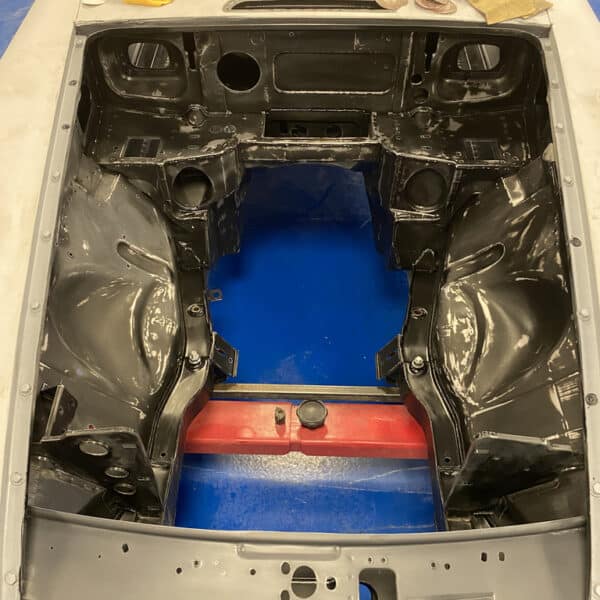 170326 1975 MGB GT V8 Engine Bay Prepped for Primer 2