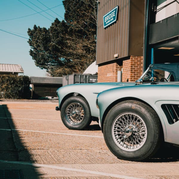 180326 1955 Austin Healey 100 1960 Austin Healey 3000 Outside Workshop 25