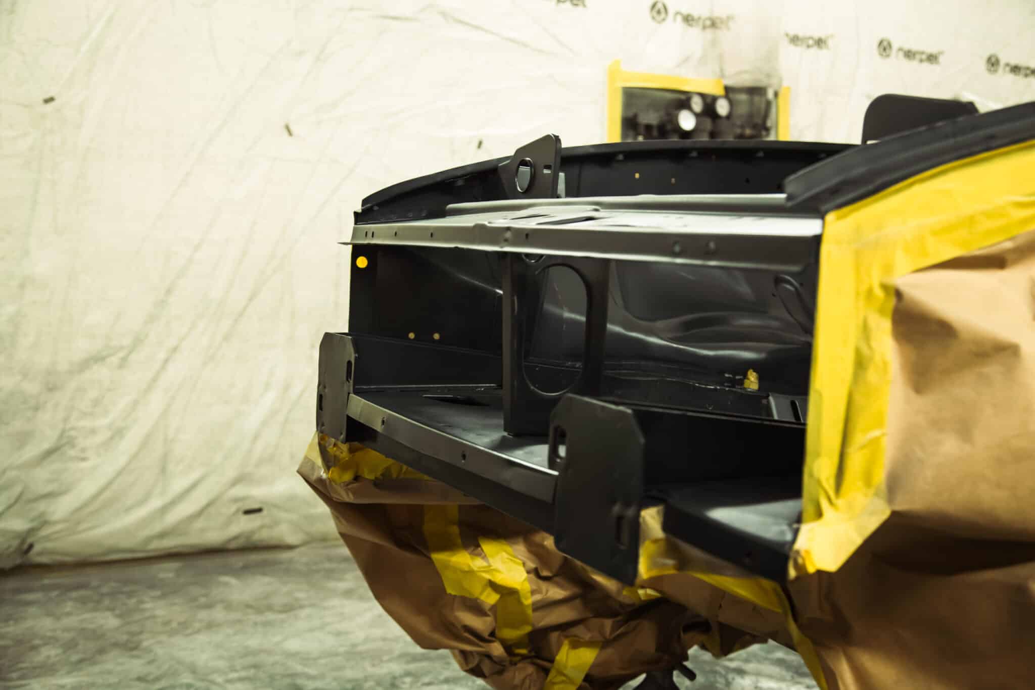 180326 1975 MGB GT V8 Bodyshell in Final Primer 27 scaled