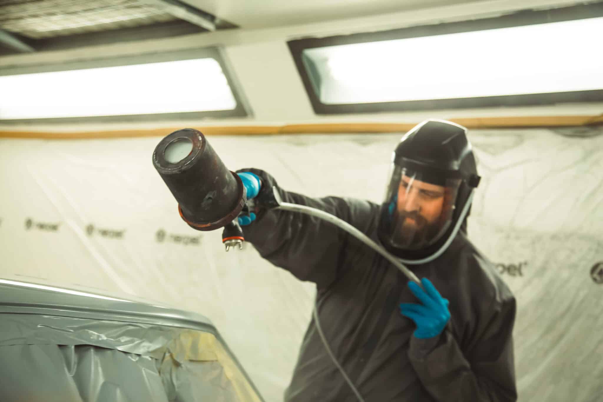 180326 1975 MGB GT V8 Bodyshell in Final Primer 37 scaled