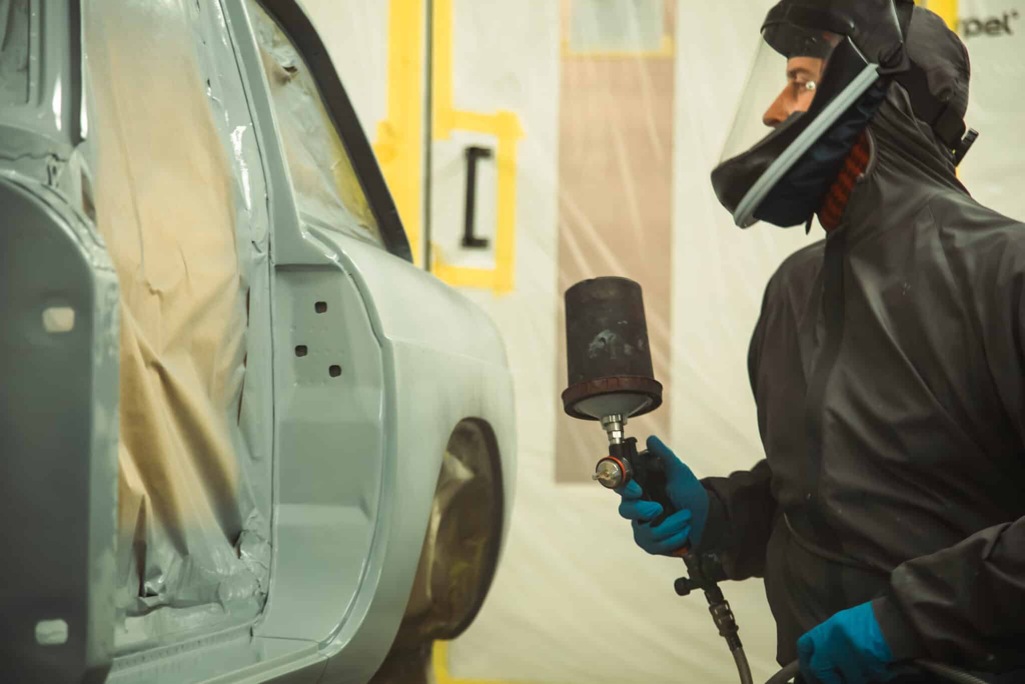 180326 1975 MGB GT V8 Bodyshell in Final Primer 43 scaled