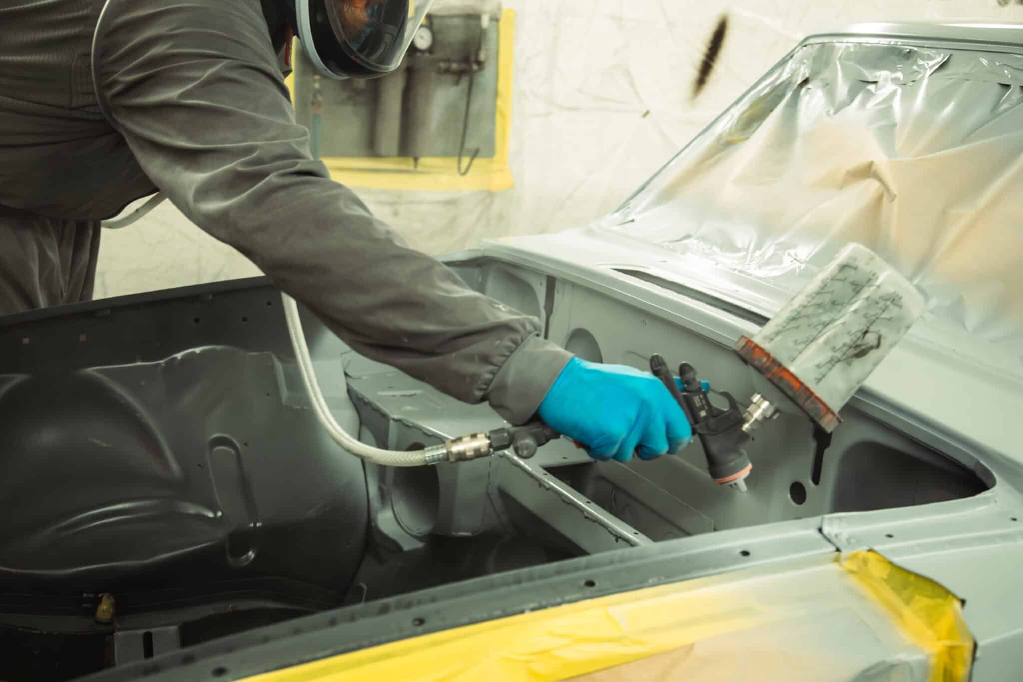 180326 1975 MGB GT V8 Bodyshell in Final Primer 61 scaled