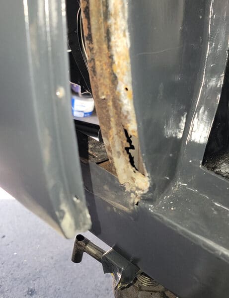 070426 1970 Aston Martin DBS Vantage B Pillar Rust Repairs 2