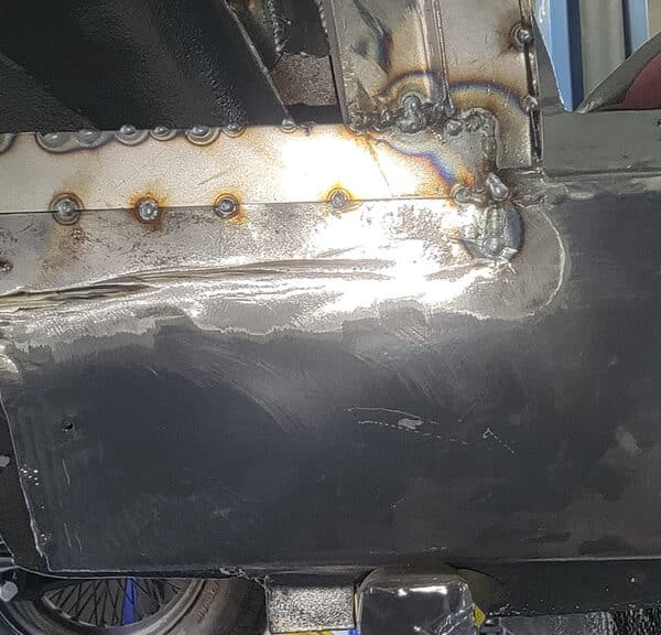 080426 1970 Aston Martin DBS Vantage B Pillar Rust Repair 1