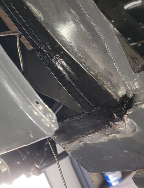 080426 1970 Aston Martin DBS Vantage B Pillar Rust Repair 7 1