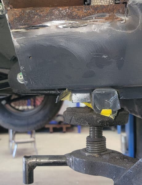 080426 1970 Aston Martin DBS Vantage B Pillar rust repair 3