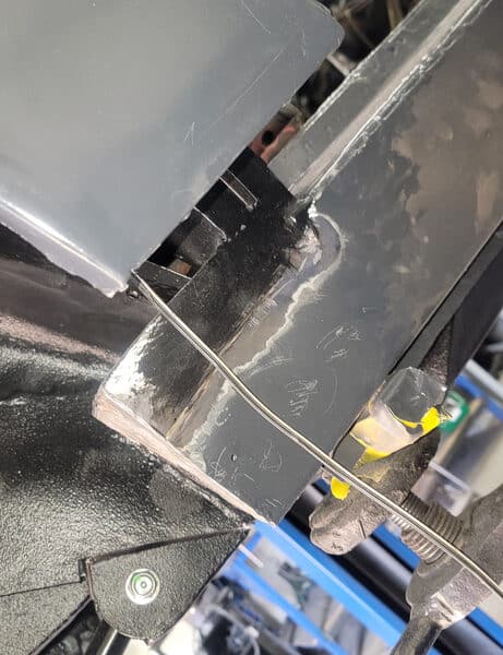 080426 1970 Aston Martin DBS Vantage B Pillar rust repair 6