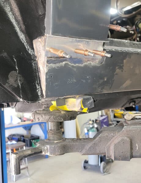 080426 1970 Aston Martin DBS Vantage B Pillar rust repair 7