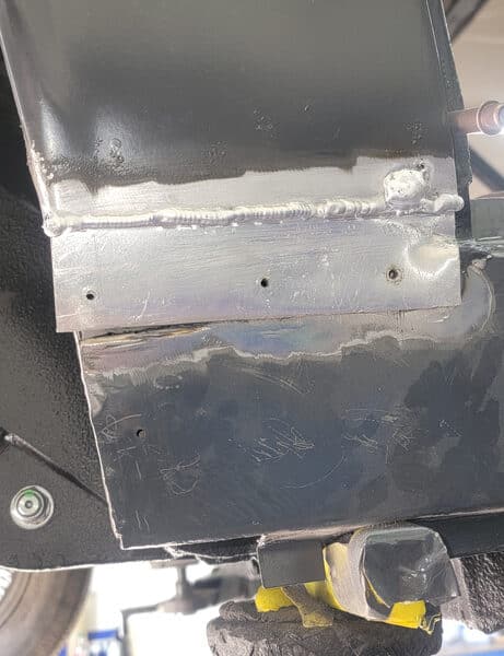 080426 1970 Aston Martin DBS Vantage B Pillar rust repair 8