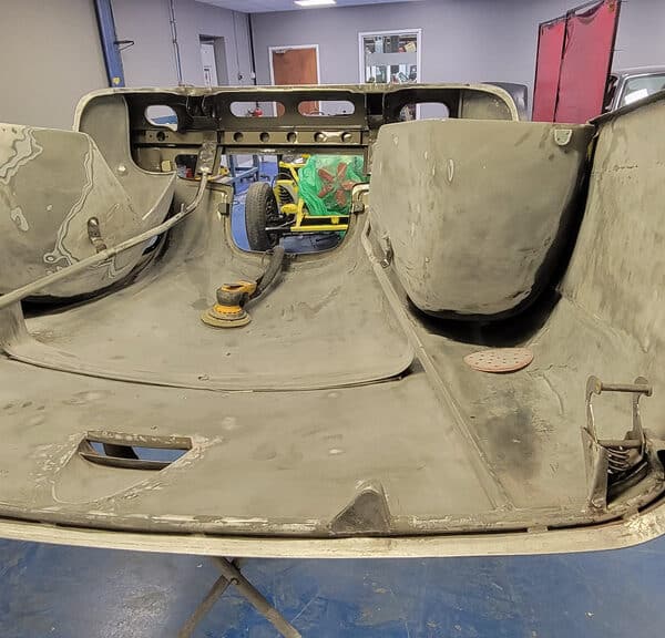 310326 1955 Aston Martin DB2 Drophead Coupe Bonnet Sanding 1