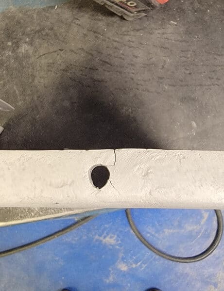 310326 1955 Aston Martin DB2 Drophead Coupe Flange Cracks Welded