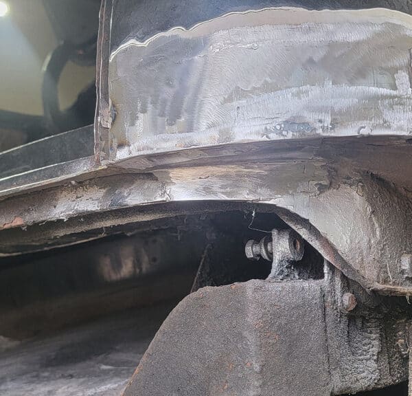 120526 1958 Rover 90 Quarter Panel Repair Finished 3