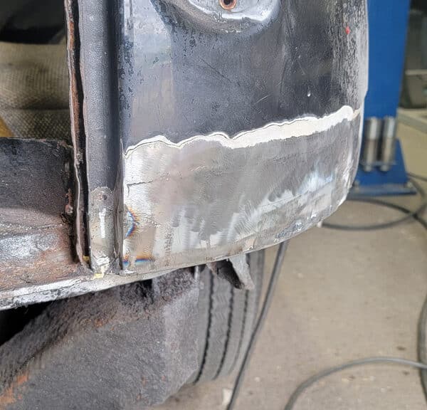 120526 1958 Rover 90 Quarter Panel Repair Finished