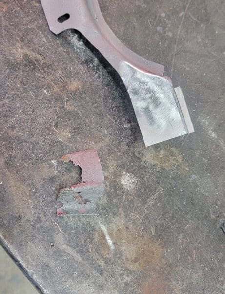 120526 1958 Rover 90 Trim Piece Rust Repair 4