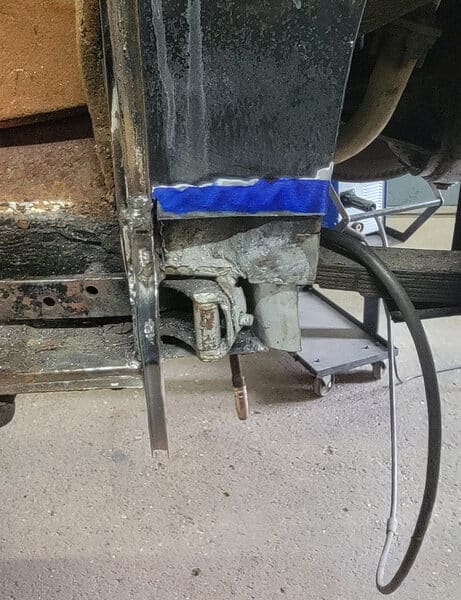 150526 1958 Rover 90 Lower Hinge Rust Repair 5