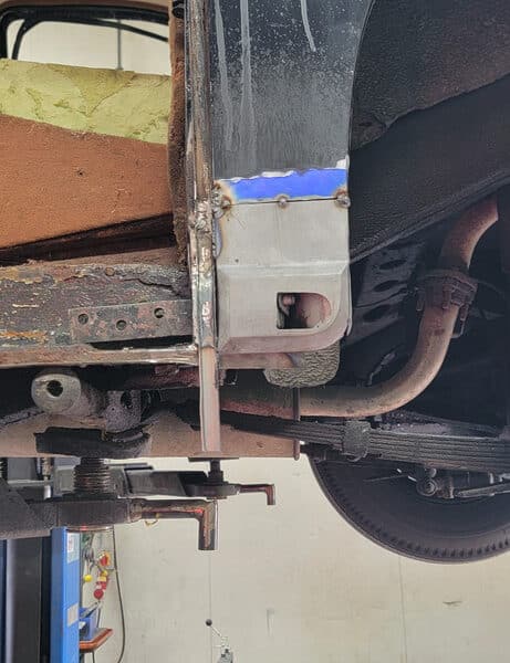 150526 1958 Rover 90 Lower Hinge Rust Repair 6