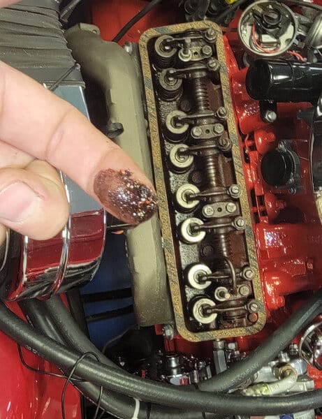 190526 1955 Ford Thunderbird Timing Marks and Paint in Engine