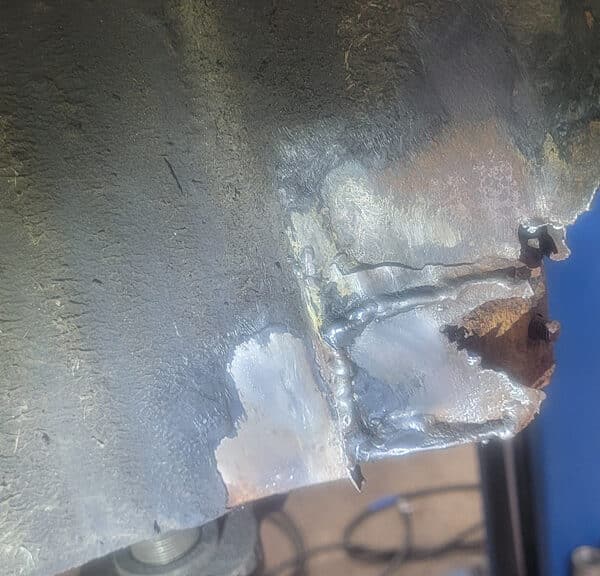 020626 1958 Rover 90 Door Hinge Rust Repair 2