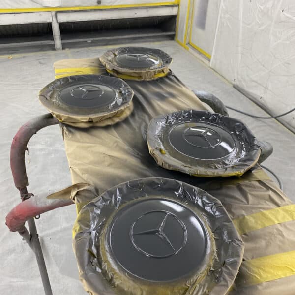 040626 1970 Mercedes 280SL Wheels Stripped Masked and Primed 5